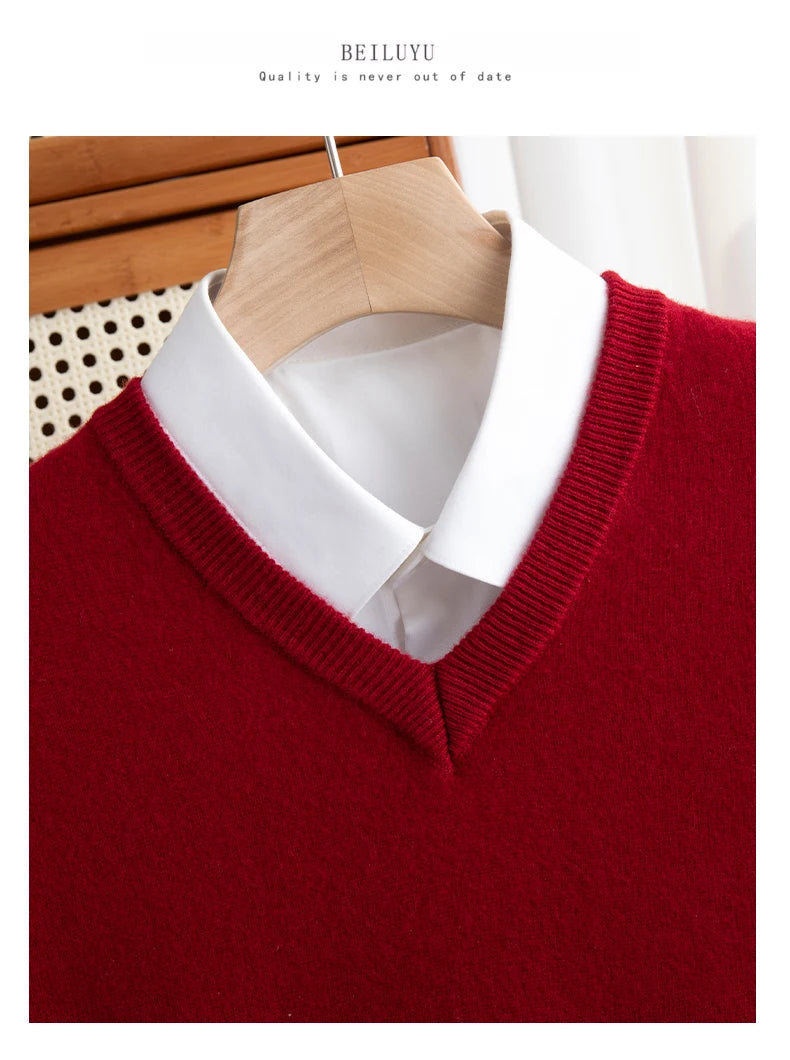 Merino Wool V-Neck Sweater