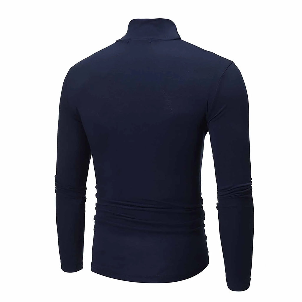 Men’s Slim-Fit Turtleneck – Basic Casual Pullover