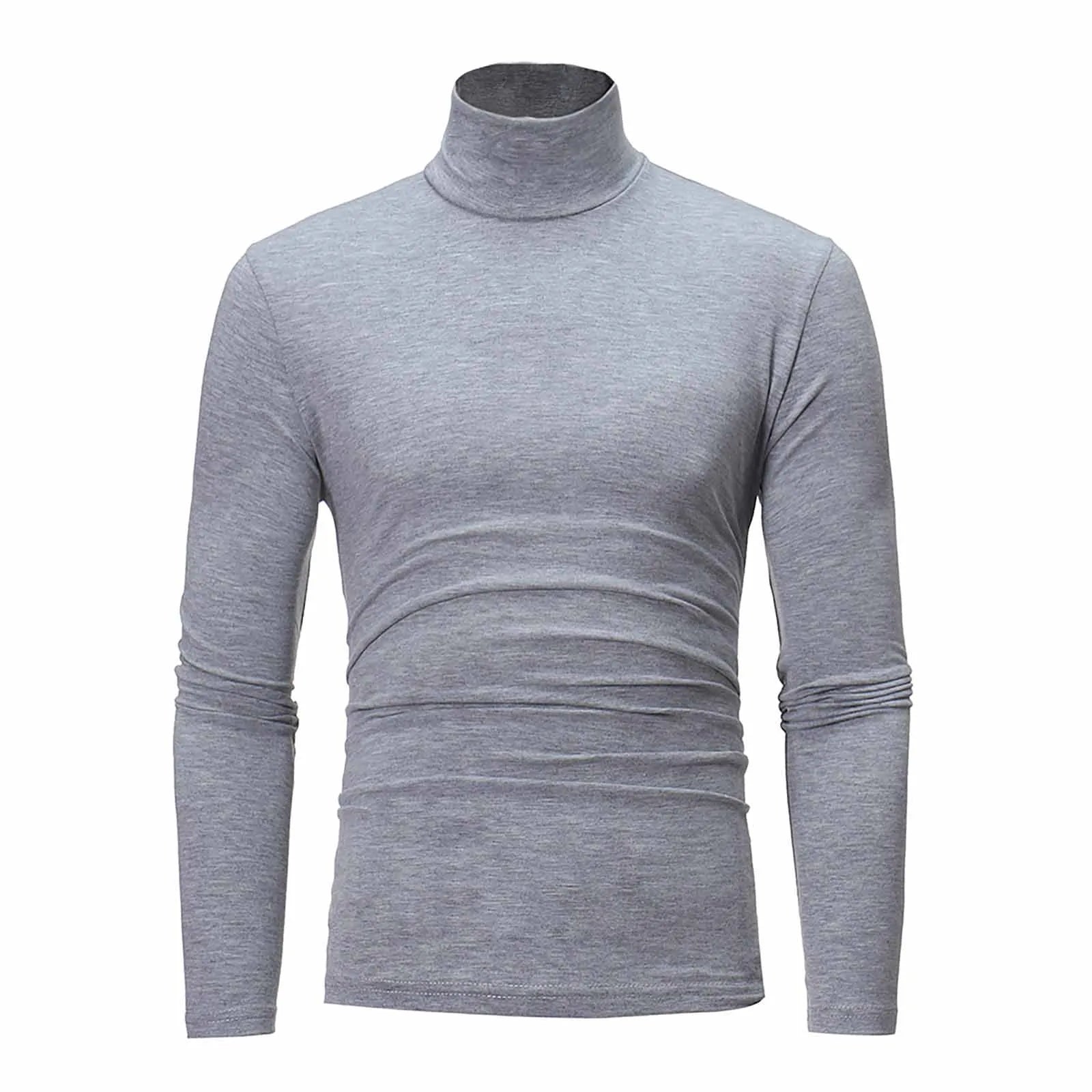 Men’s Slim-Fit Turtleneck – Basic Casual Pullover