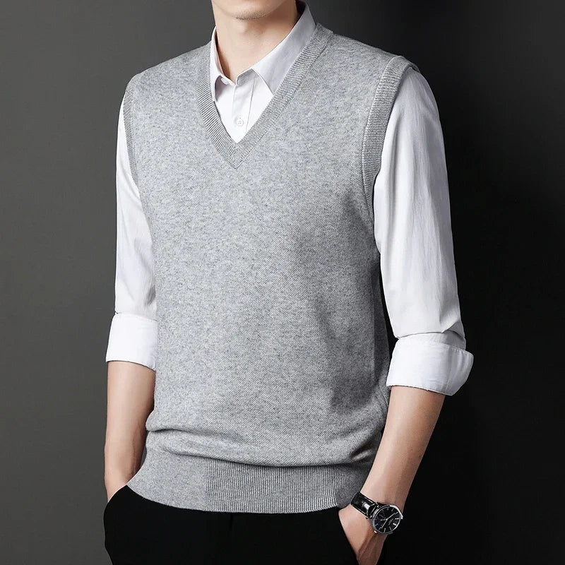 Men’s Knitted V-Neck Sweater Vest