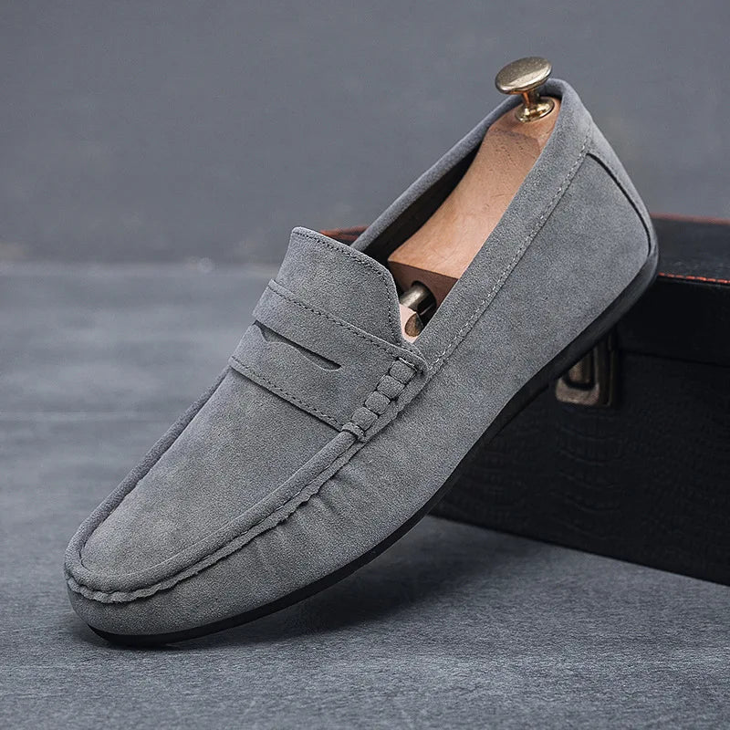 Men's pointy leather loafers