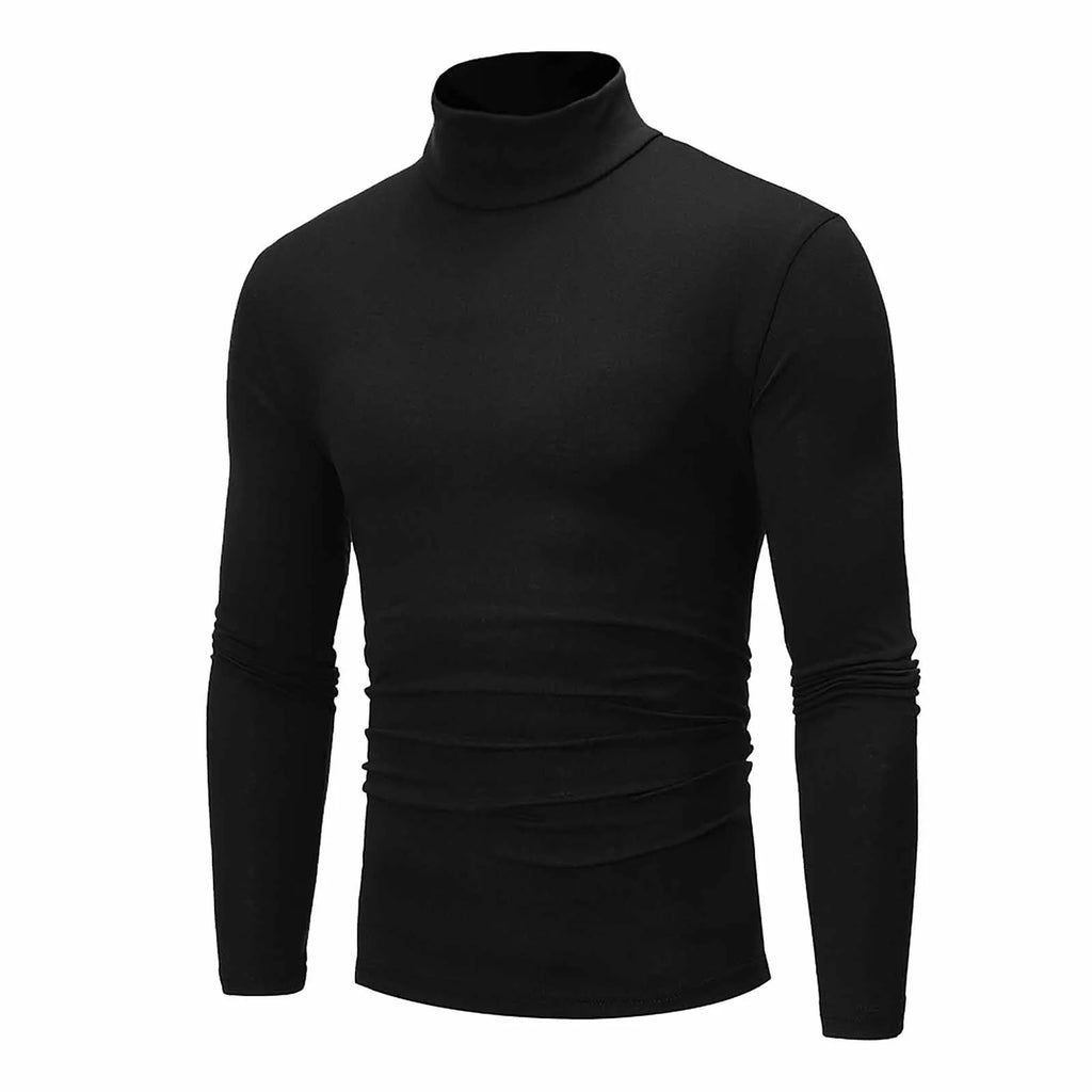 Men’s Slim-Fit Turtleneck – Basic Casual Pullover