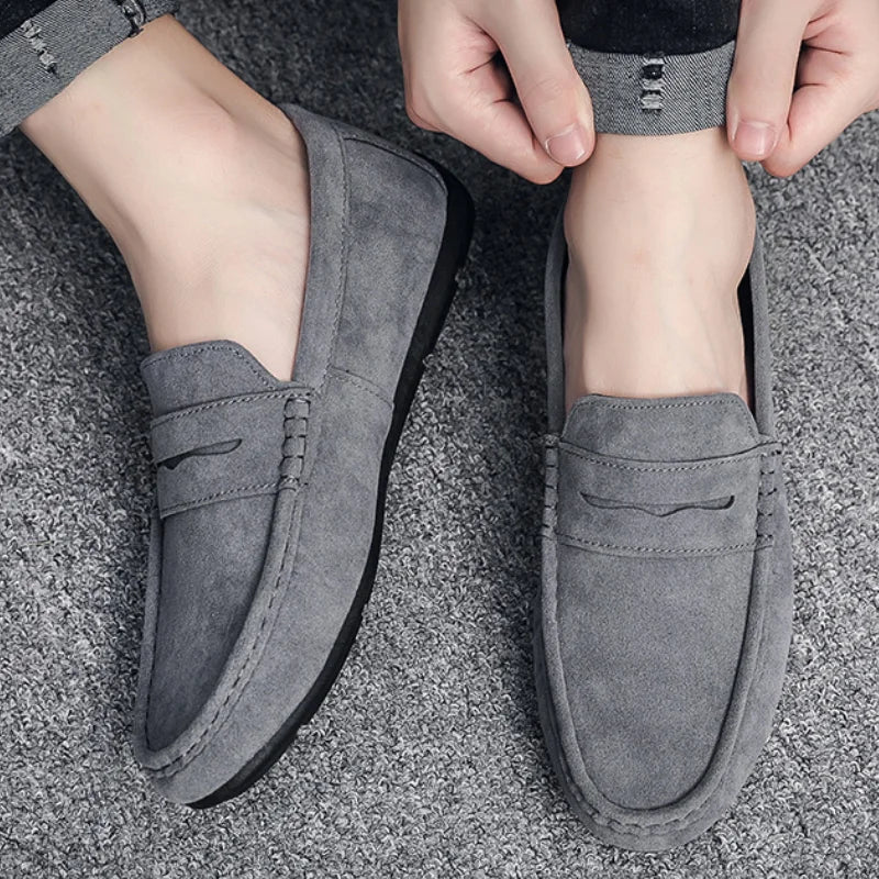 Men's pointy leather loafers
