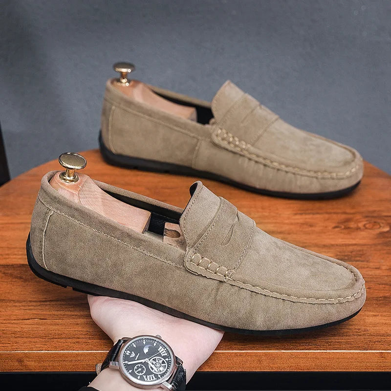Men's pointy leather loafers
