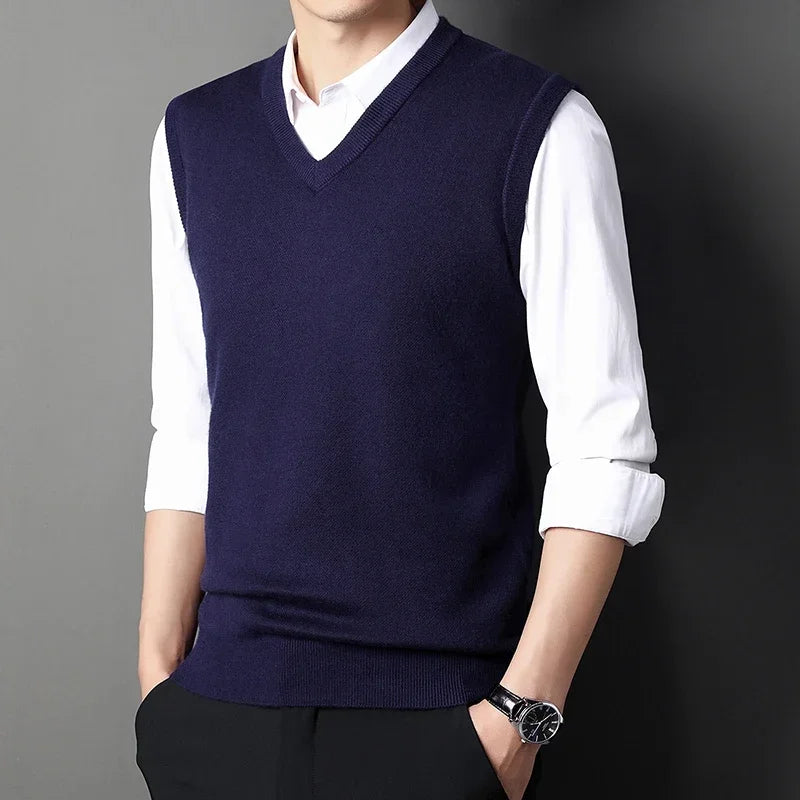 Men’s Knitted V-Neck Sweater Vest