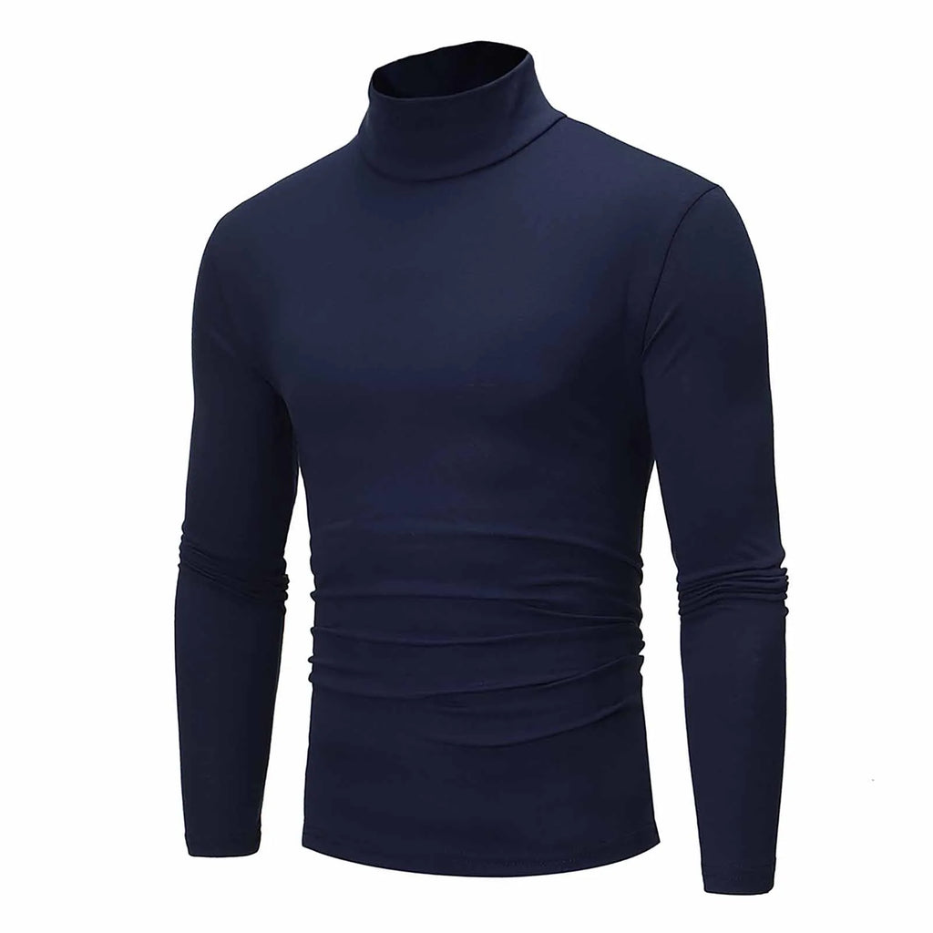 Men’s Slim-Fit Turtleneck – Basic Casual Pullover