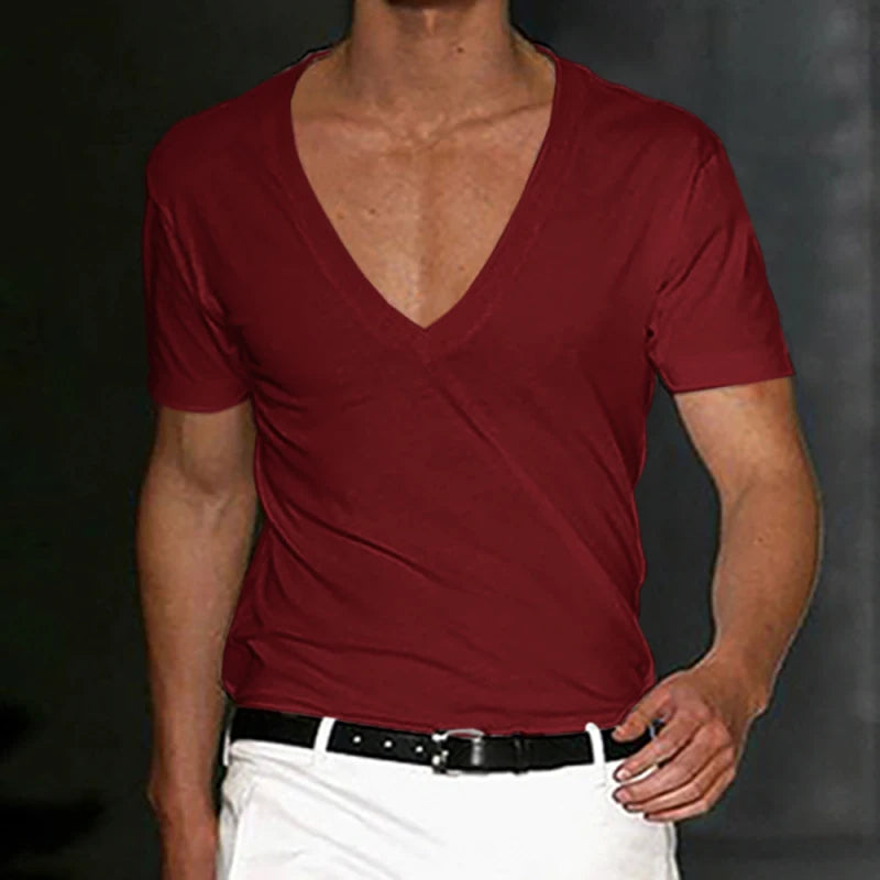 Men’s Cotton V-Neck T-Shirt Breathable
