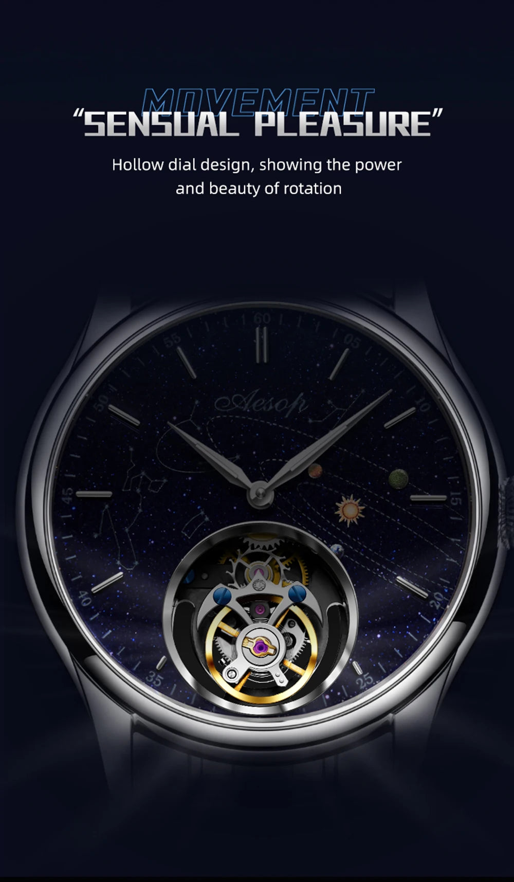 Men’s Flying Tourbillon Skeleton Watch