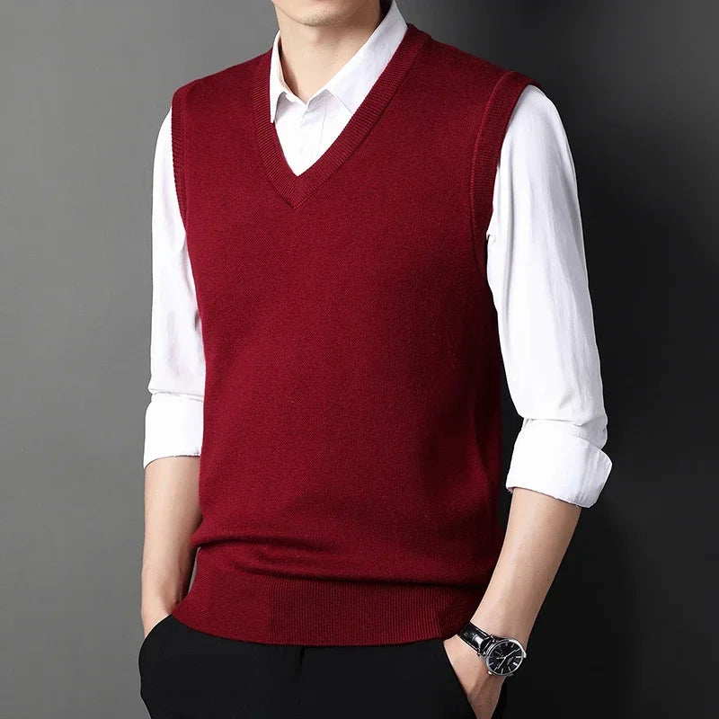 Men’s Knitted V-Neck Sweater Vest