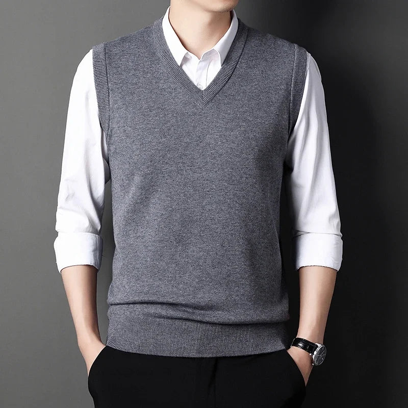 Men’s Knitted V-Neck Sweater Vest