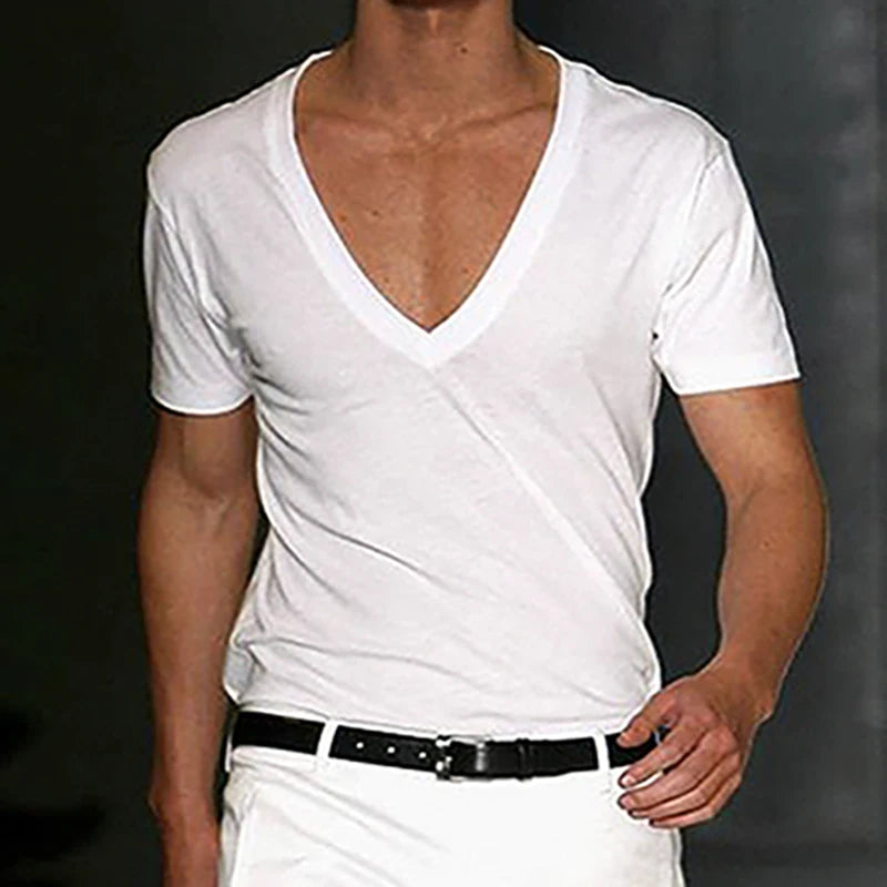 Men’s Cotton V-Neck T-Shirt Breathable