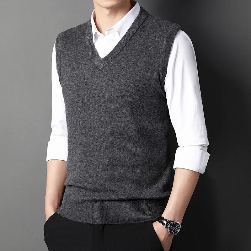 Men’s Knitted V-Neck Sweater Vest