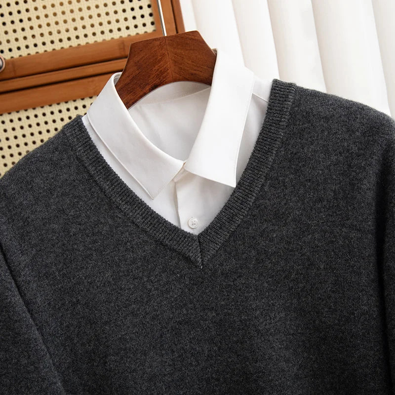 Merino Wool V-Neck Sweater