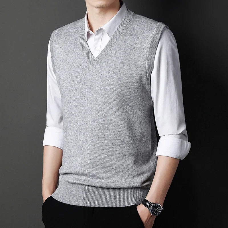 Men’s Knitted V-Neck Sweater Vest