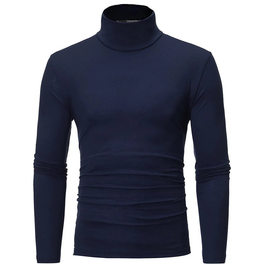 Men’s Slim-Fit Turtleneck – Basic Casual Pullover