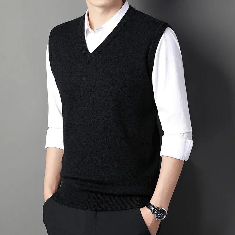 Men’s Knitted V-Neck Sweater Vest