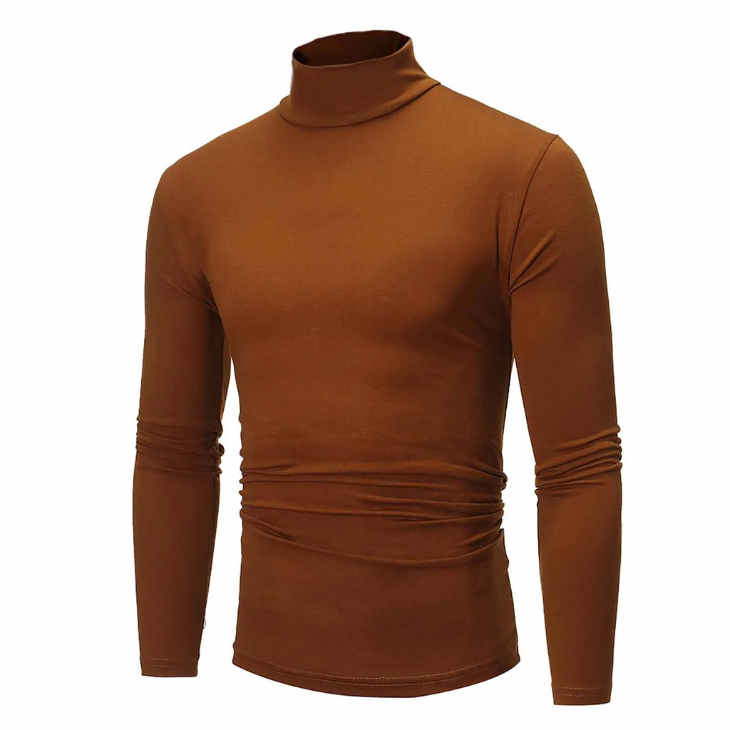 Men’s Slim-Fit Turtleneck – Basic Casual Pullover