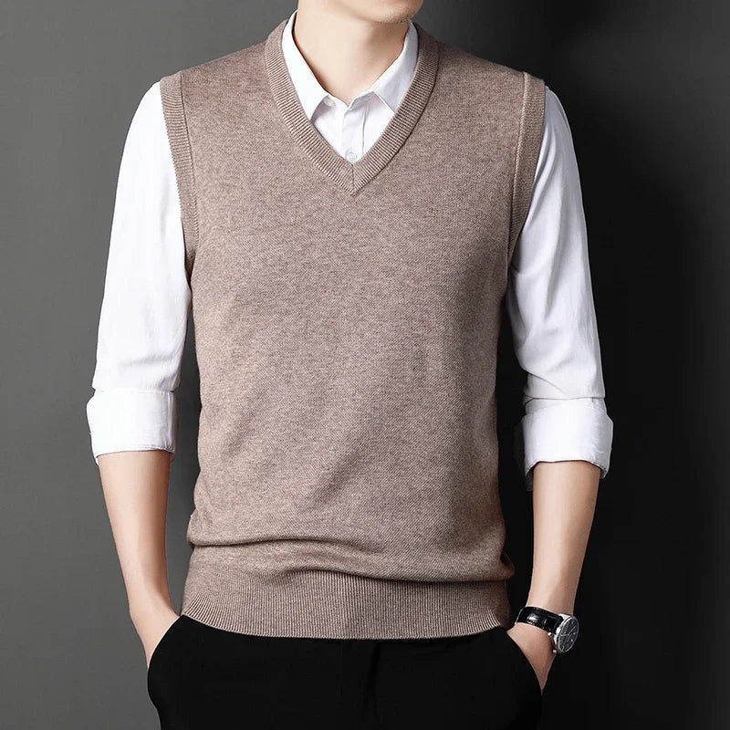 Men’s Knitted V-Neck Sweater Vest