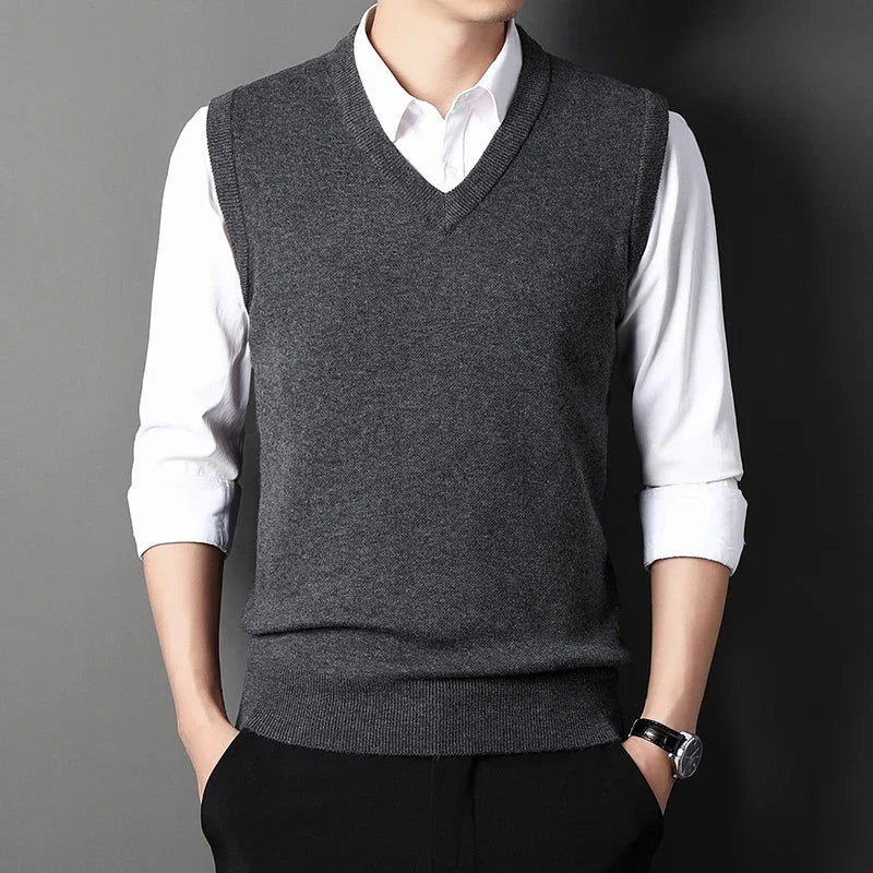 Men’s Knitted V-Neck Sweater Vest