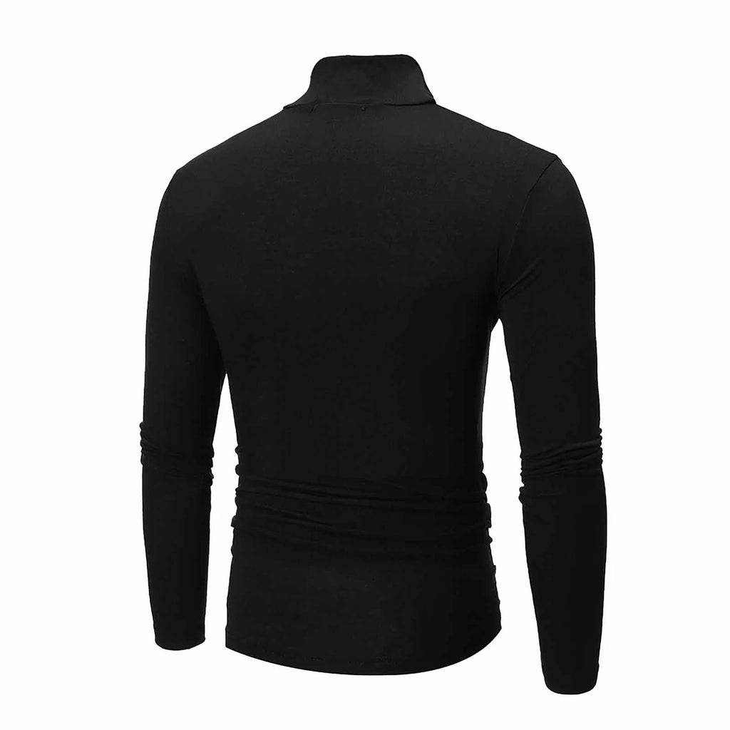 Men’s Slim-Fit Turtleneck – Basic Casual Pullover