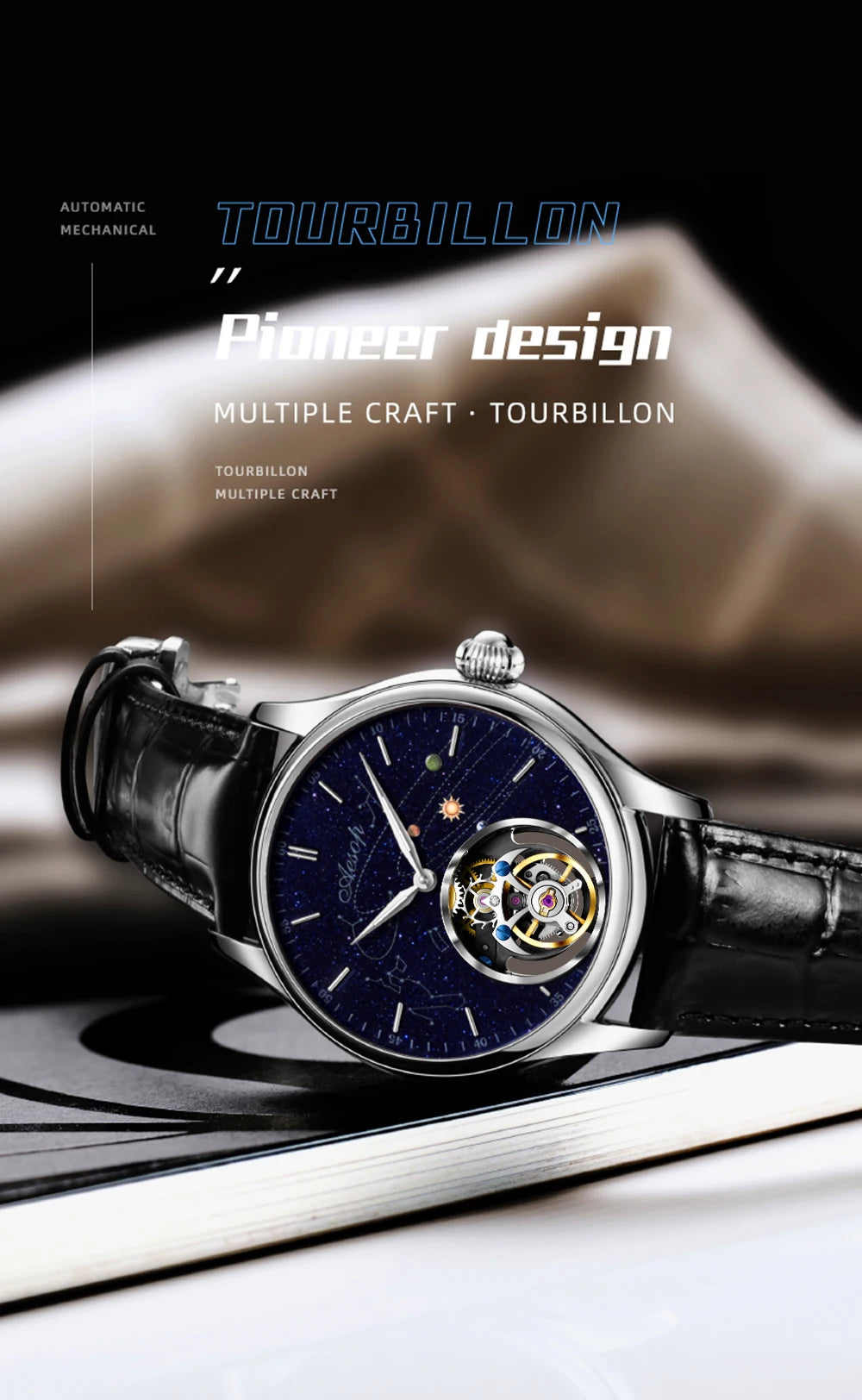 Men’s Flying Tourbillon Skeleton Watch