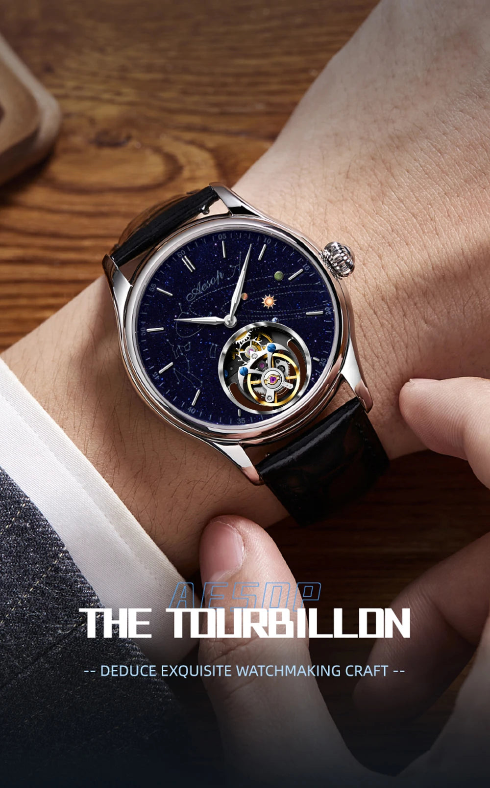 Men’s Flying Tourbillon Skeleton Watch
