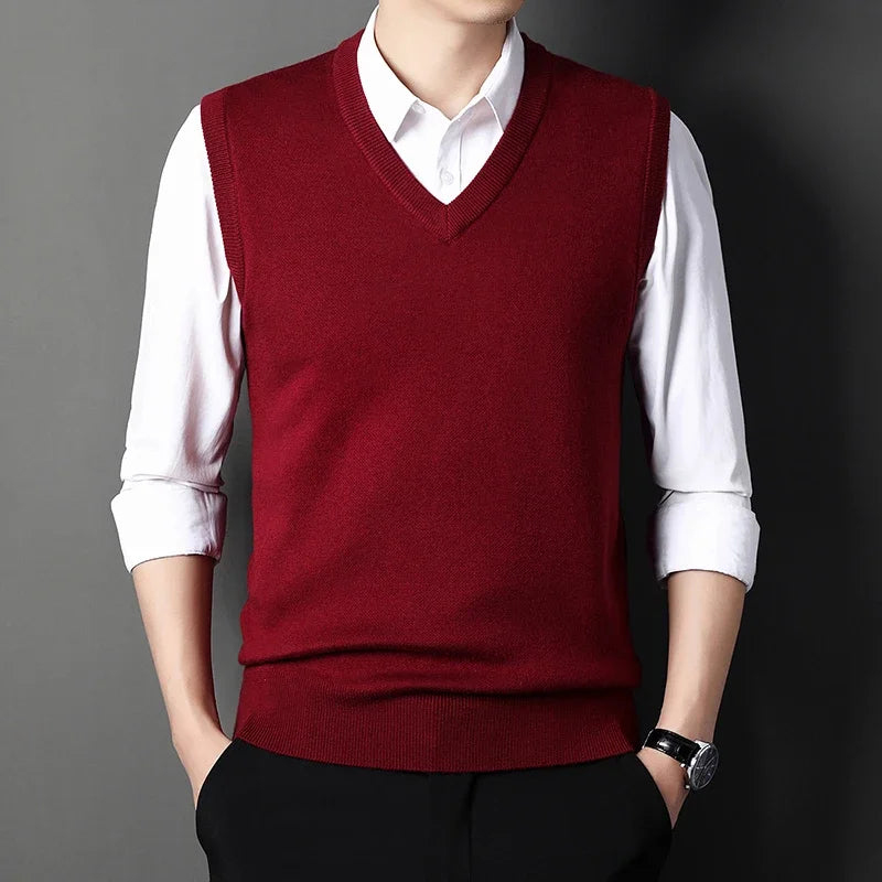 Men’s Knitted V-Neck Sweater Vest