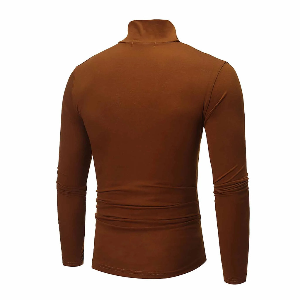 Men’s Slim-Fit Turtleneck – Basic Casual Pullover