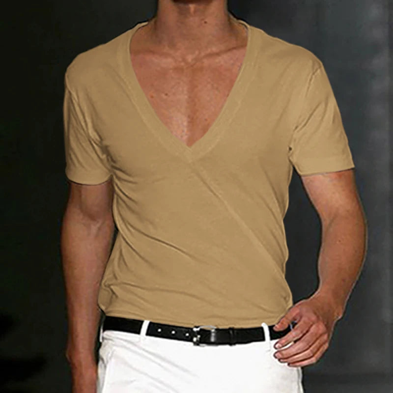 Men’s Cotton V-Neck T-Shirt Breathable