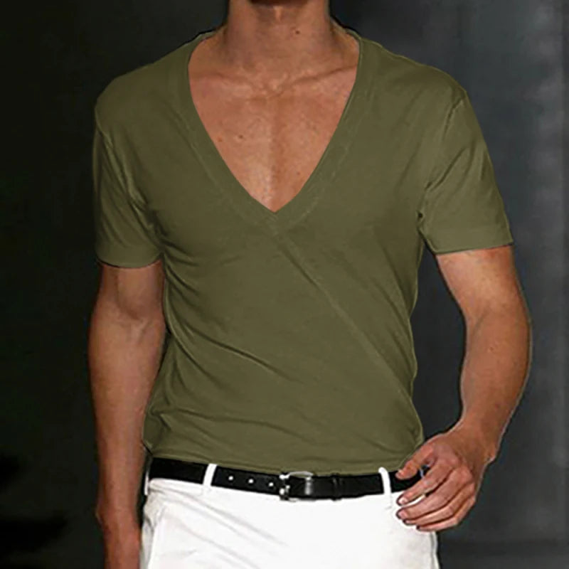 Men’s Cotton V-Neck T-Shirt Breathable