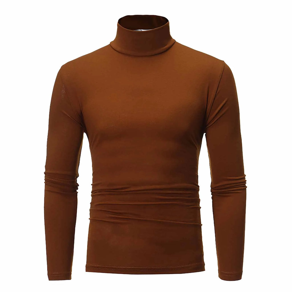 Men’s Slim-Fit Turtleneck – Basic Casual Pullover