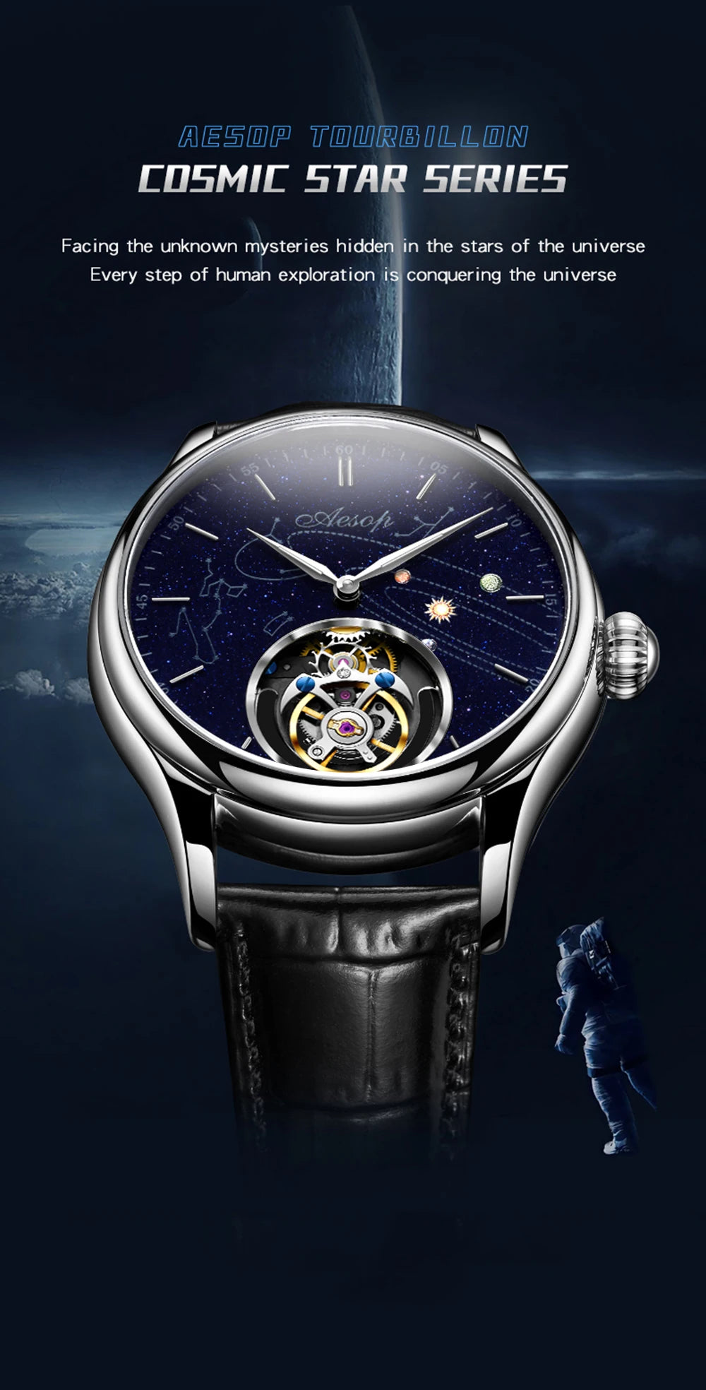 Men’s Flying Tourbillon Skeleton Watch