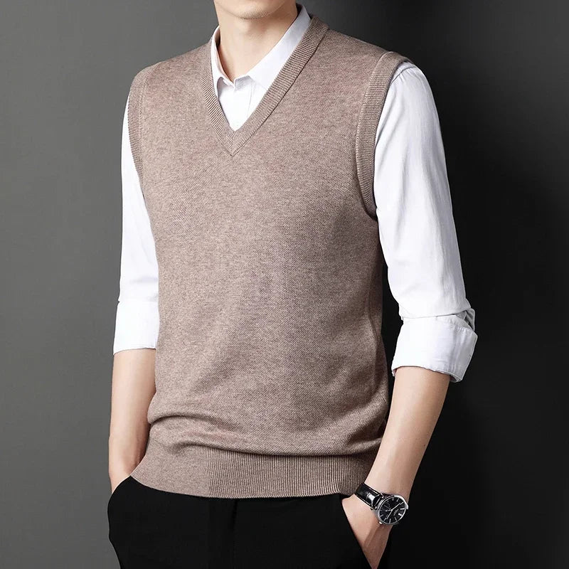 Men’s Knitted V-Neck Sweater Vest