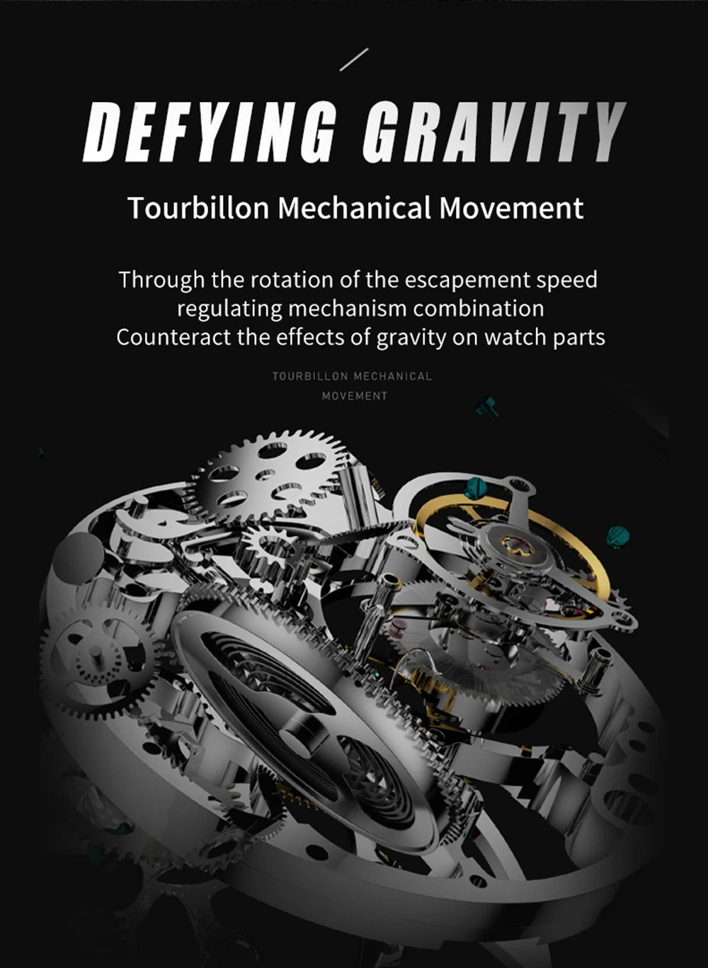 Men’s Flying Tourbillon Skeleton Watch