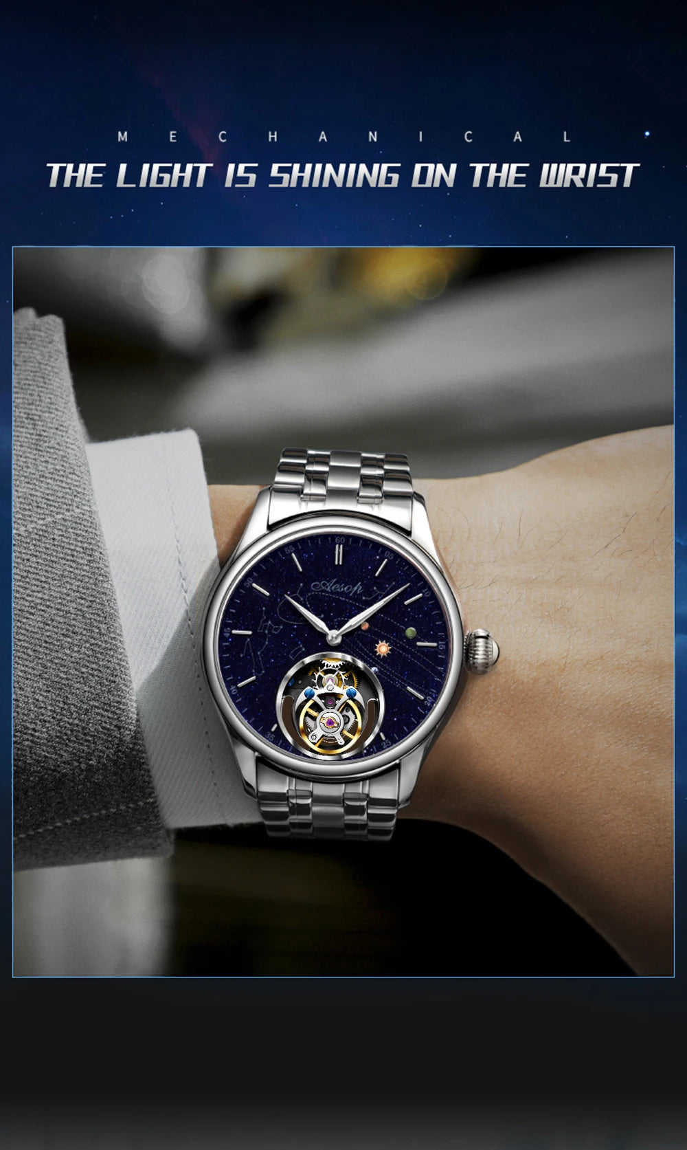 Men’s Flying Tourbillon Skeleton Watch