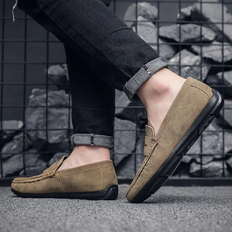 Men's pointy leather loafers