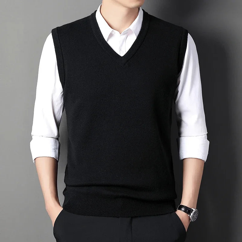 Men’s Knitted V-Neck Sweater Vest