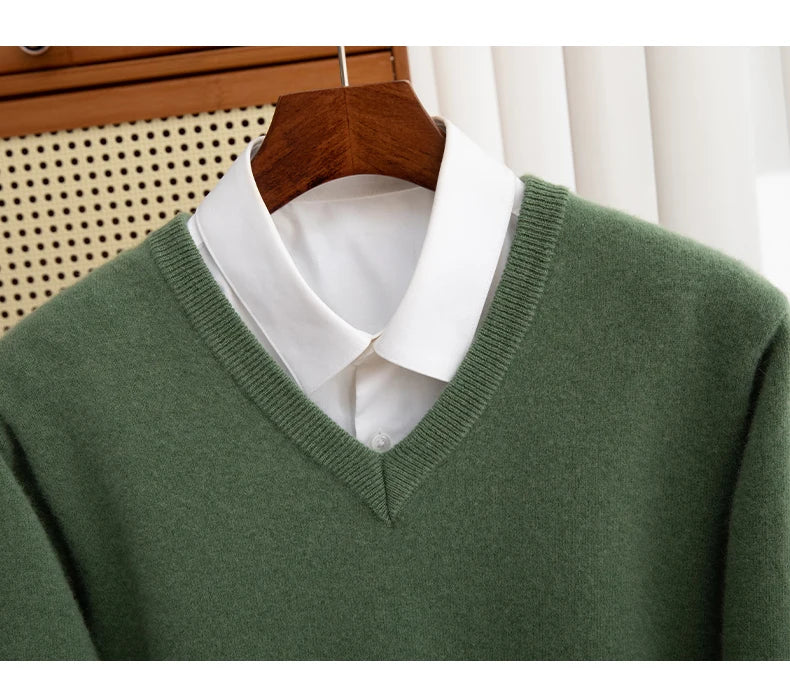 Merino Wool V-Neck Sweater