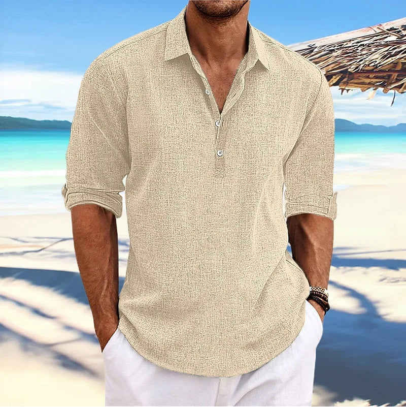 Men’s Classic Linen Long-Sleeve Shirt