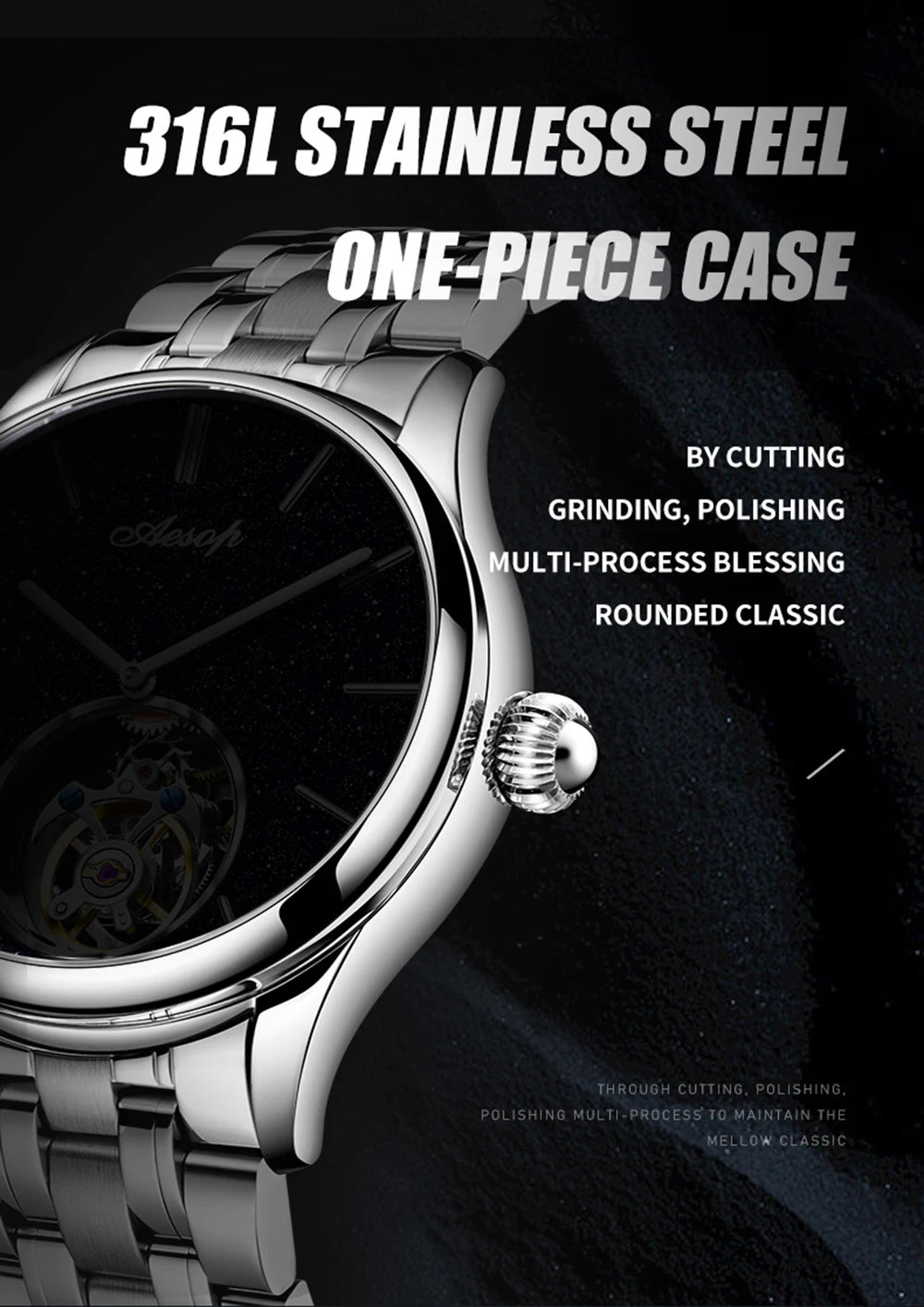 Men’s Flying Tourbillon Skeleton Watch