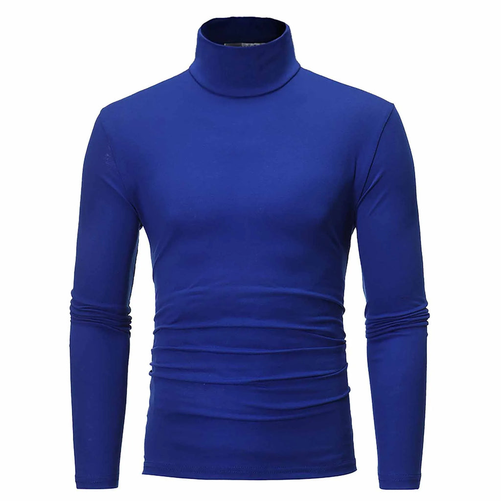 Men’s Slim-Fit Turtleneck – Basic Casual Pullover