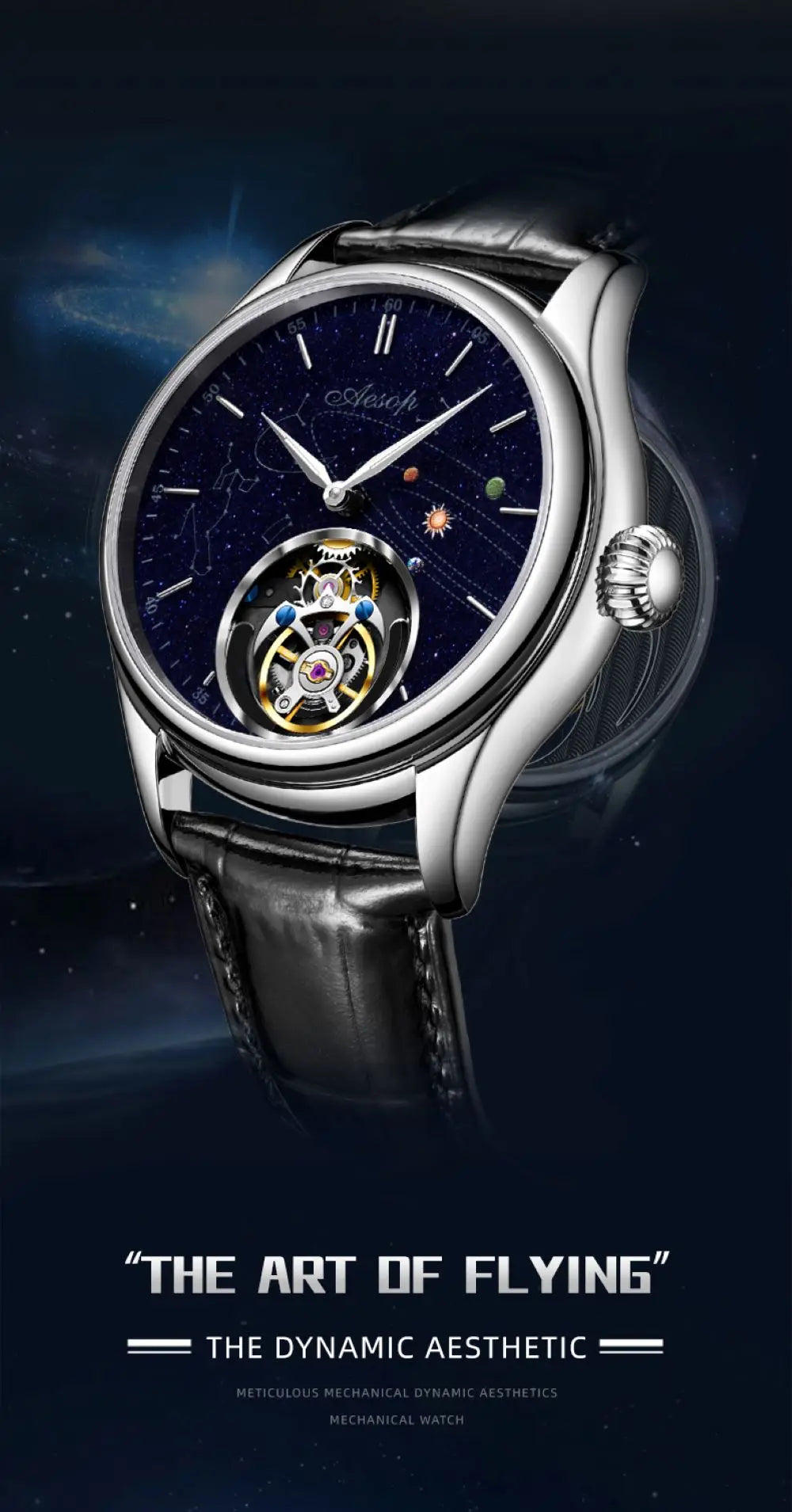Men’s Flying Tourbillon Skeleton Watch