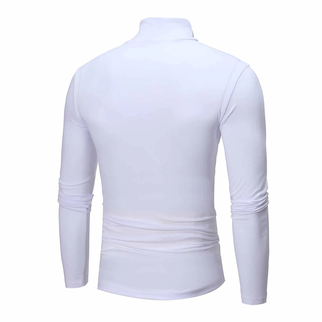 Men’s Slim-Fit Turtleneck – Basic Casual Pullover
