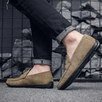 Men's pointy leather loafers