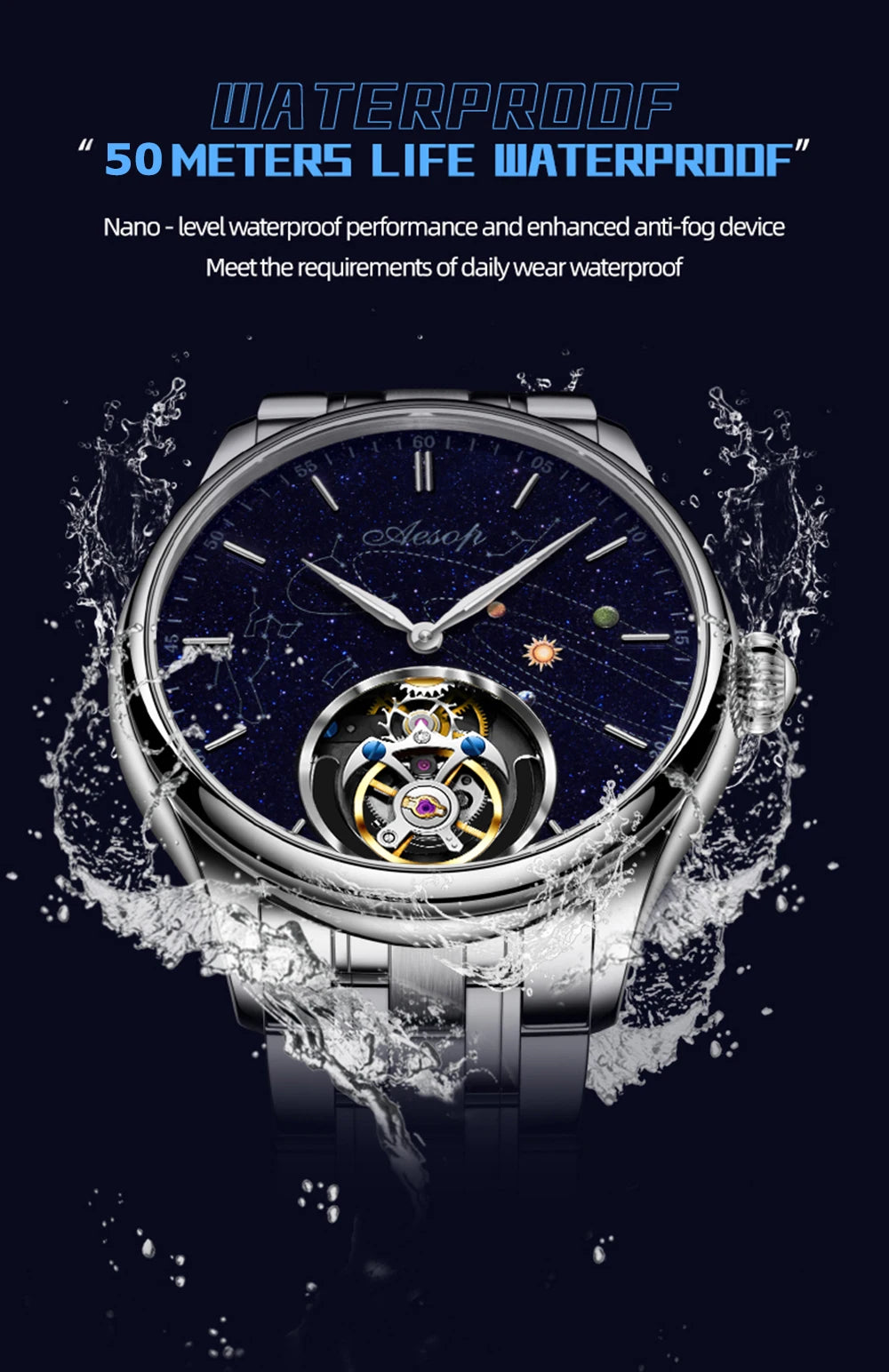 Men’s Flying Tourbillon Skeleton Watch