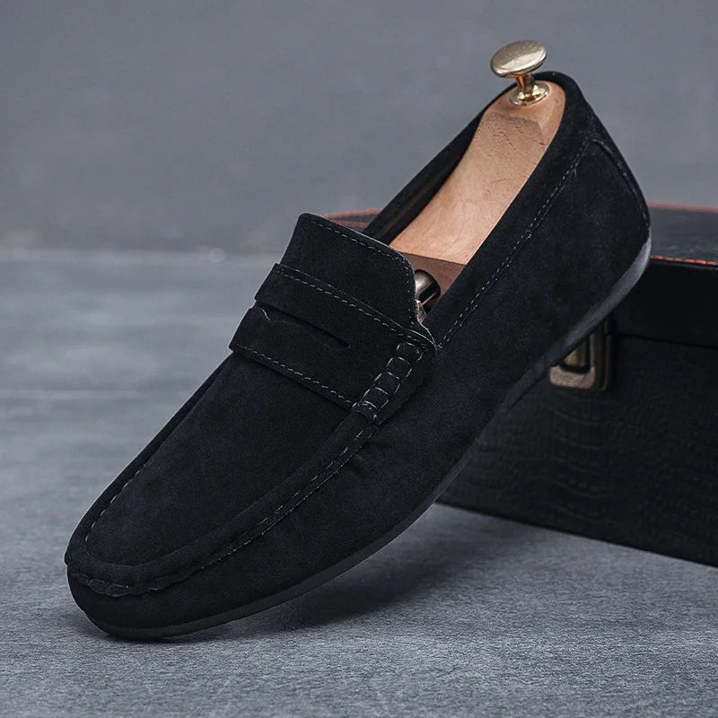 Men's pointy leather loafers