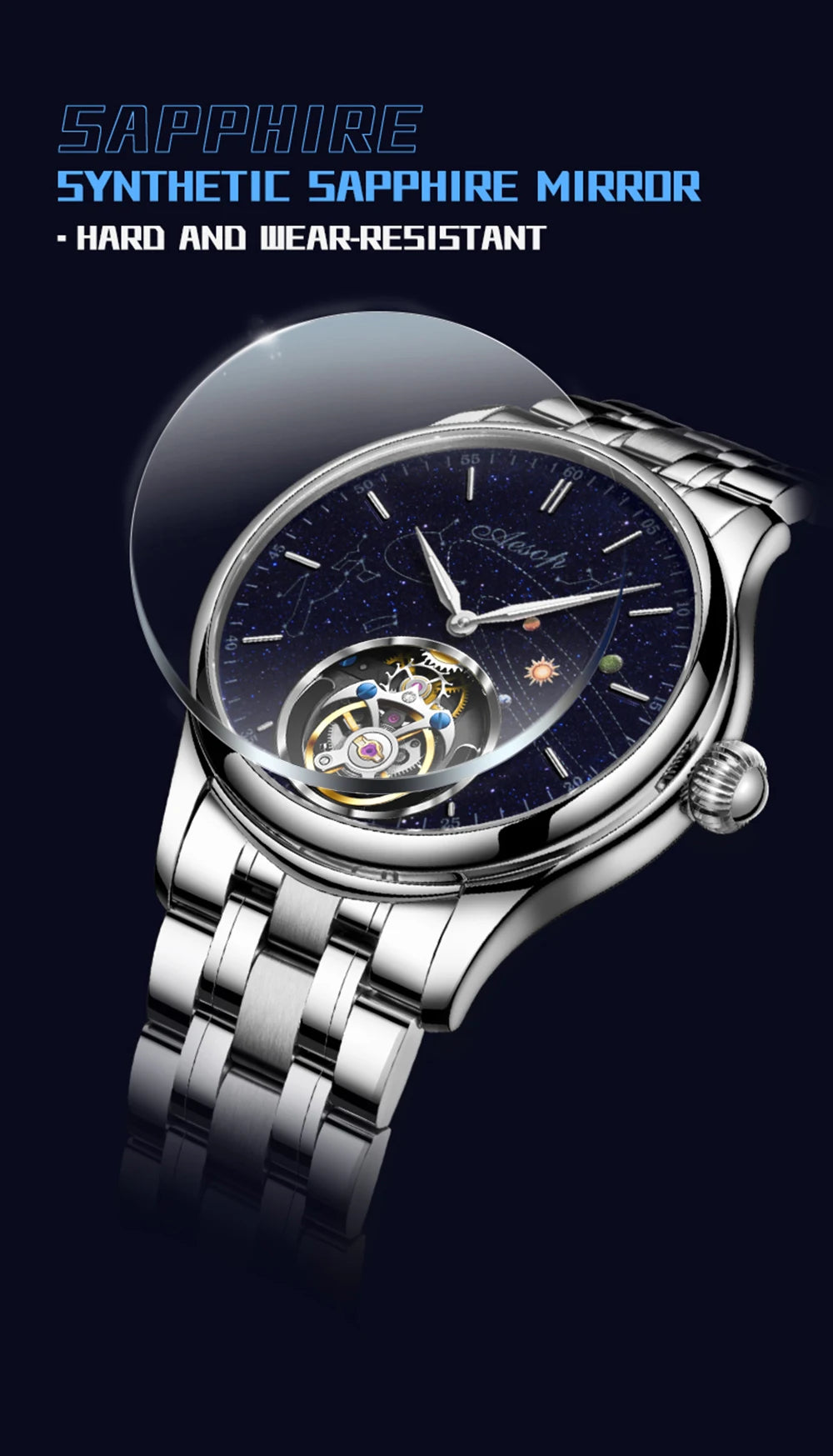 Men’s Flying Tourbillon Skeleton Watch