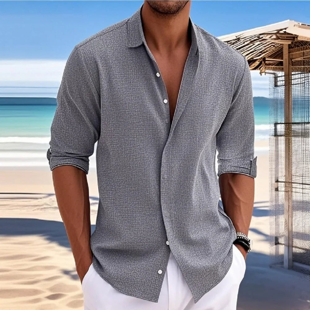 Men’s Classic Linen Long-Sleeve Shirt