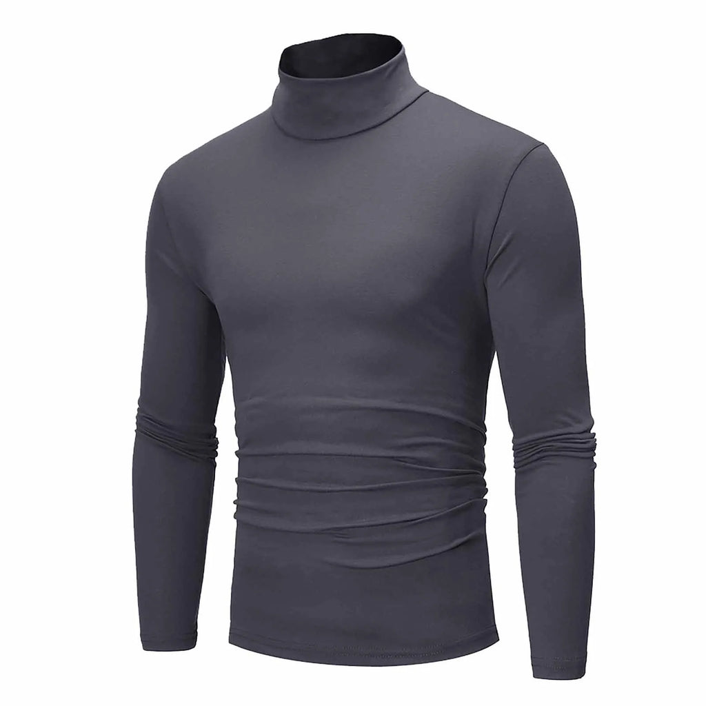 Men’s Slim-Fit Turtleneck – Basic Casual Pullover
