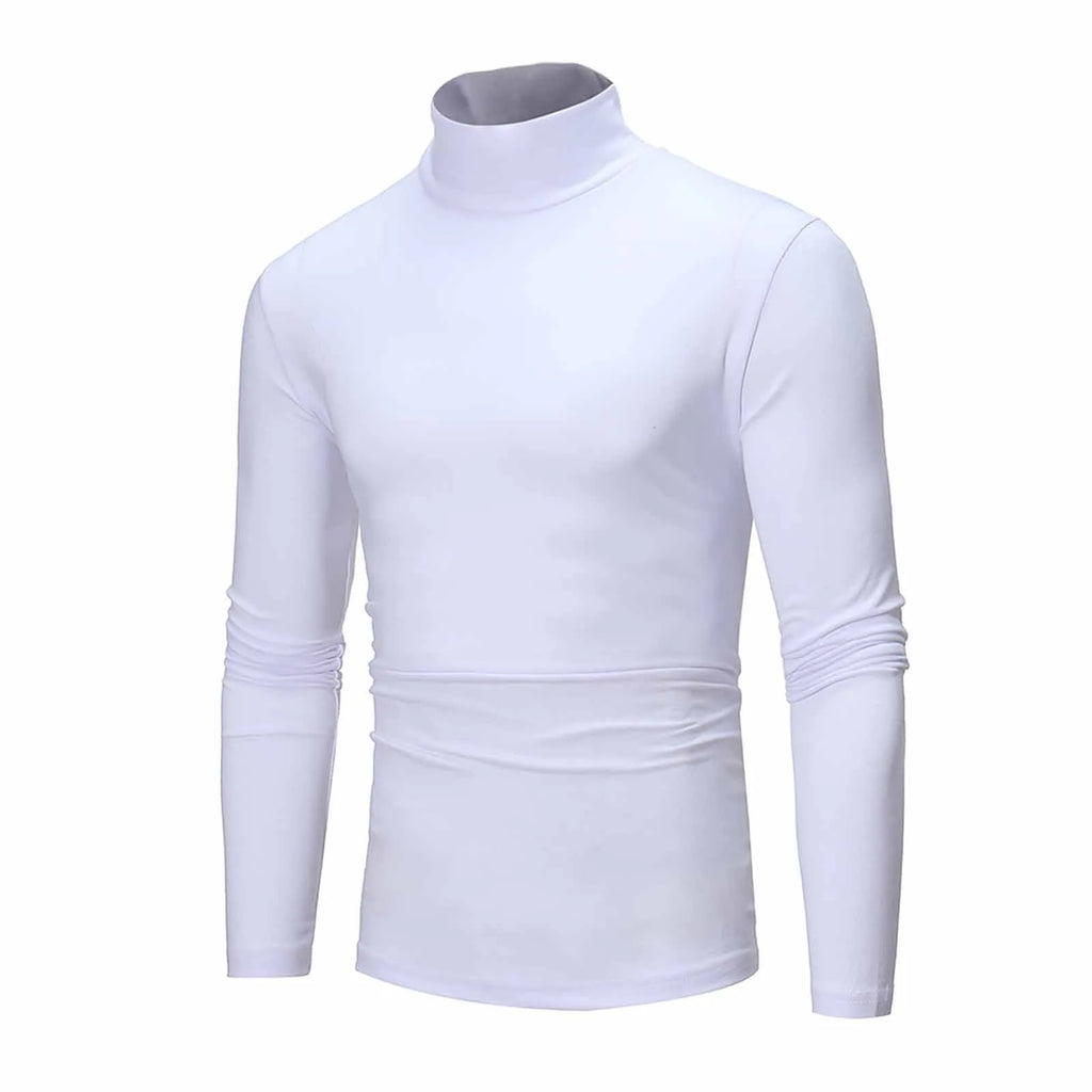 Men’s Slim-Fit Turtleneck – Basic Casual Pullover